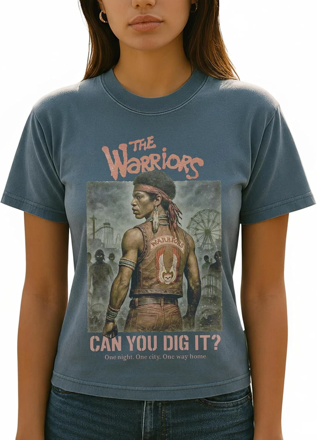Футболка с принтом The Warriors, Denim — фото 2