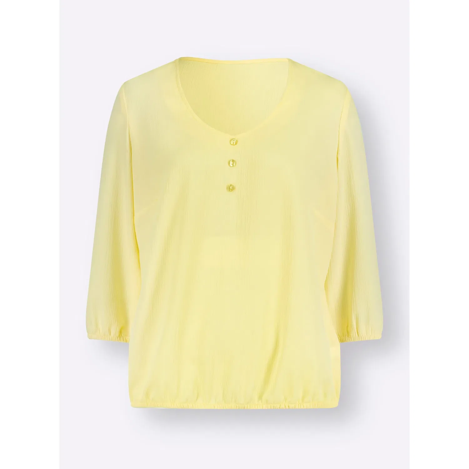 Женская блуза с V-образным вырезом Classic Basics, Yellow — фото 4