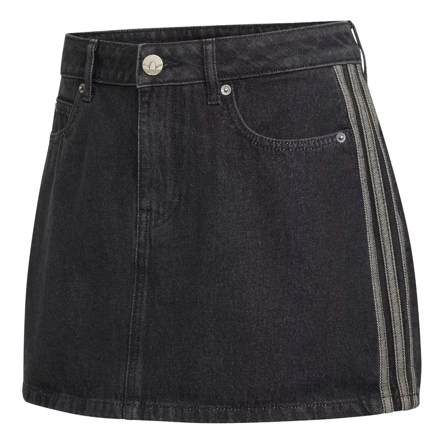 Женская юбка миди из денима True Black Denim Adidas, черный