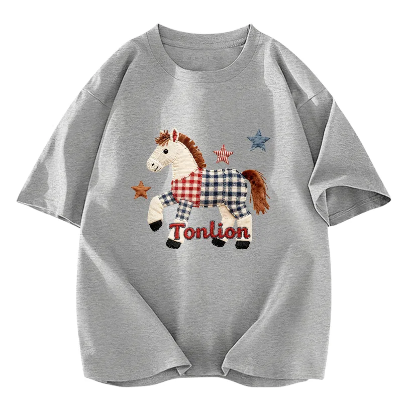 Детская футболка хлопковая с коротким рукавом Tonlion, Heather Gray