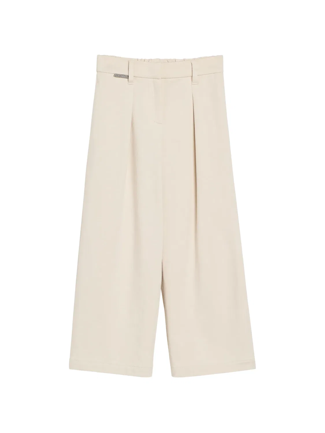 Брюки с декором Monili Brunello Cucinelli Kids, нейтральные цвета