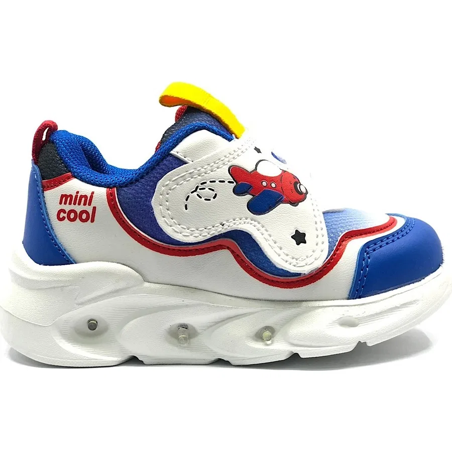 Детские ортопедические кроссовки с липучкой и подсветкой Aida Cool, Белый