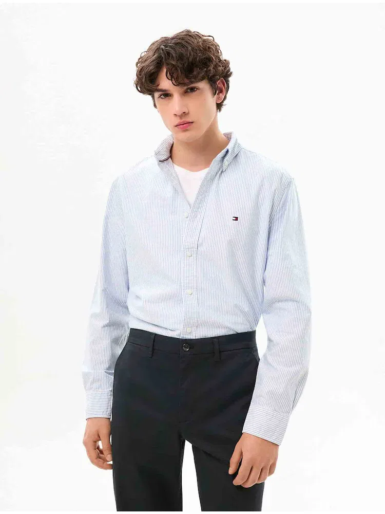 Рубашка с длинным рукавом Oxford Stripes TOMMY HILFIGER, Navy