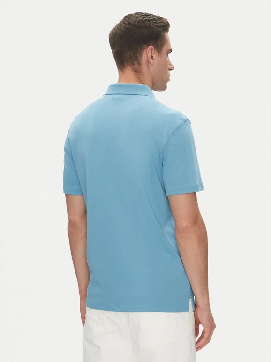 Поло regular fit Supima Calvin Klein, синий — фото 3