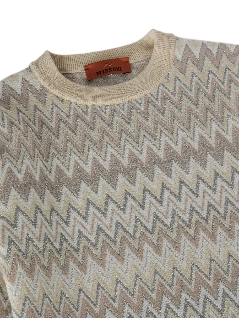 Платье вязаное в рубчик Missoni Kids, бежевый — фото 3