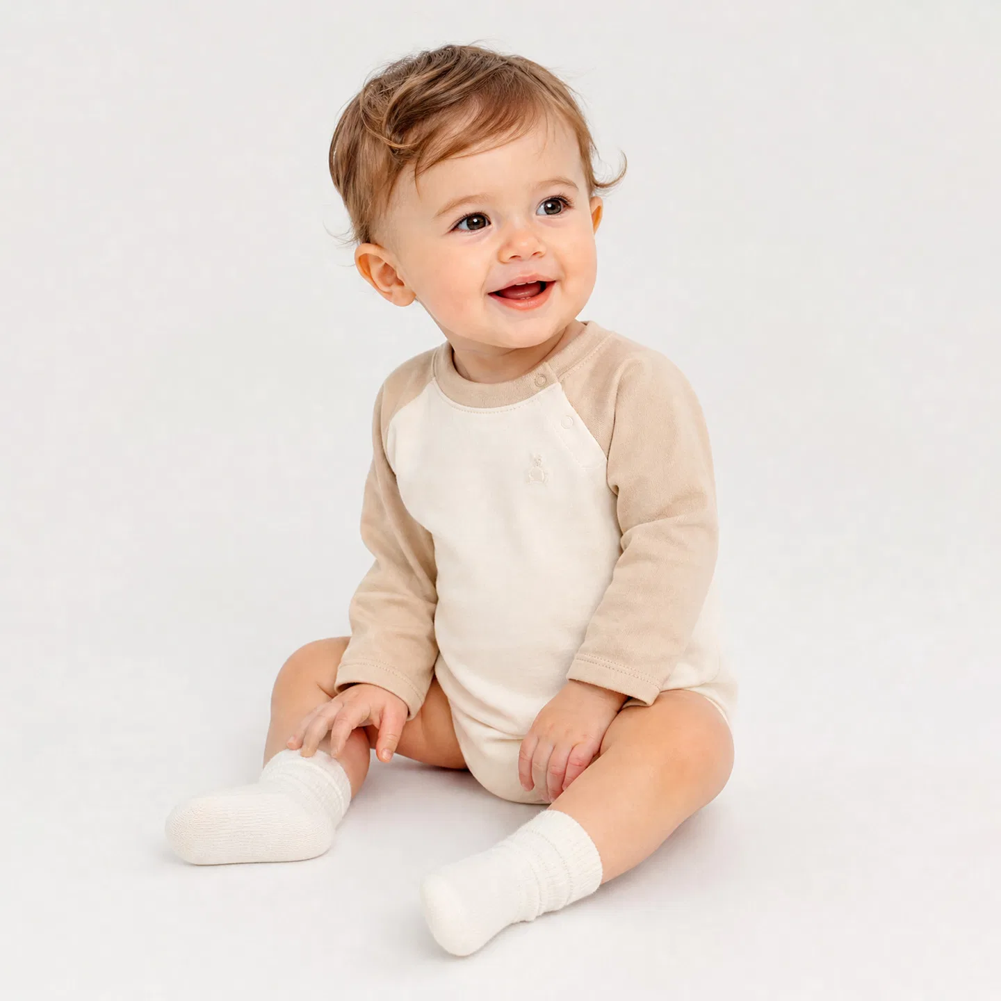 Детский боди-комбинезон GAP, Ivory White — фото 4