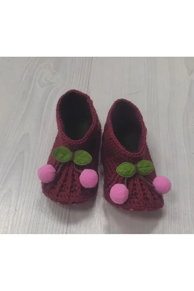 Детские пинетки с вишней Kevser Nur Tuhafiye, Burgundy