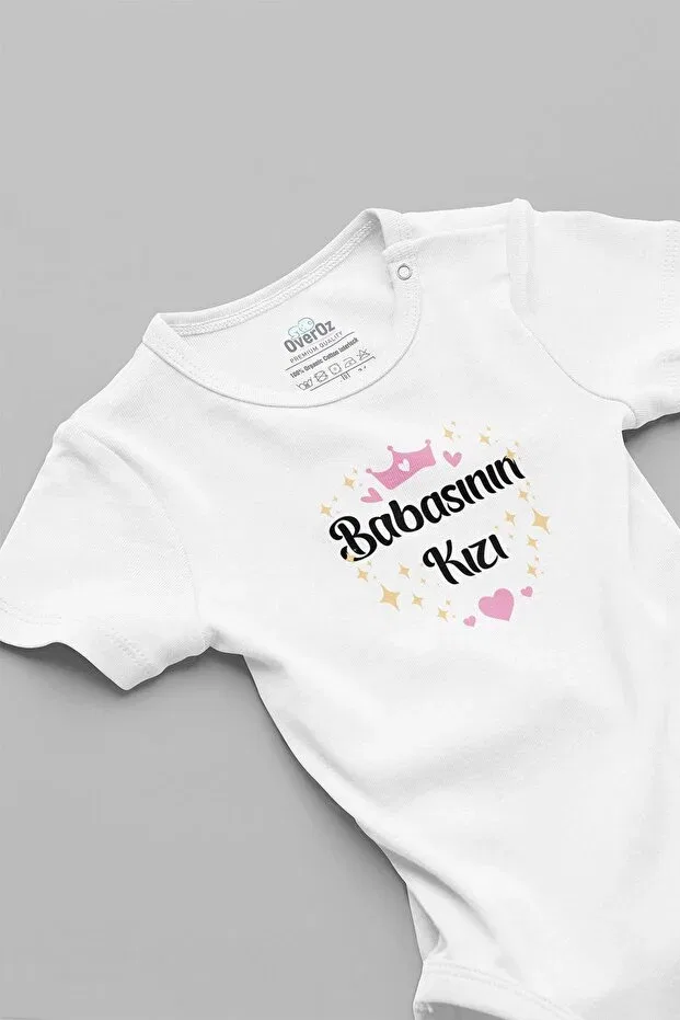 Детское боди для девочек с принтом Basics Overoz, White