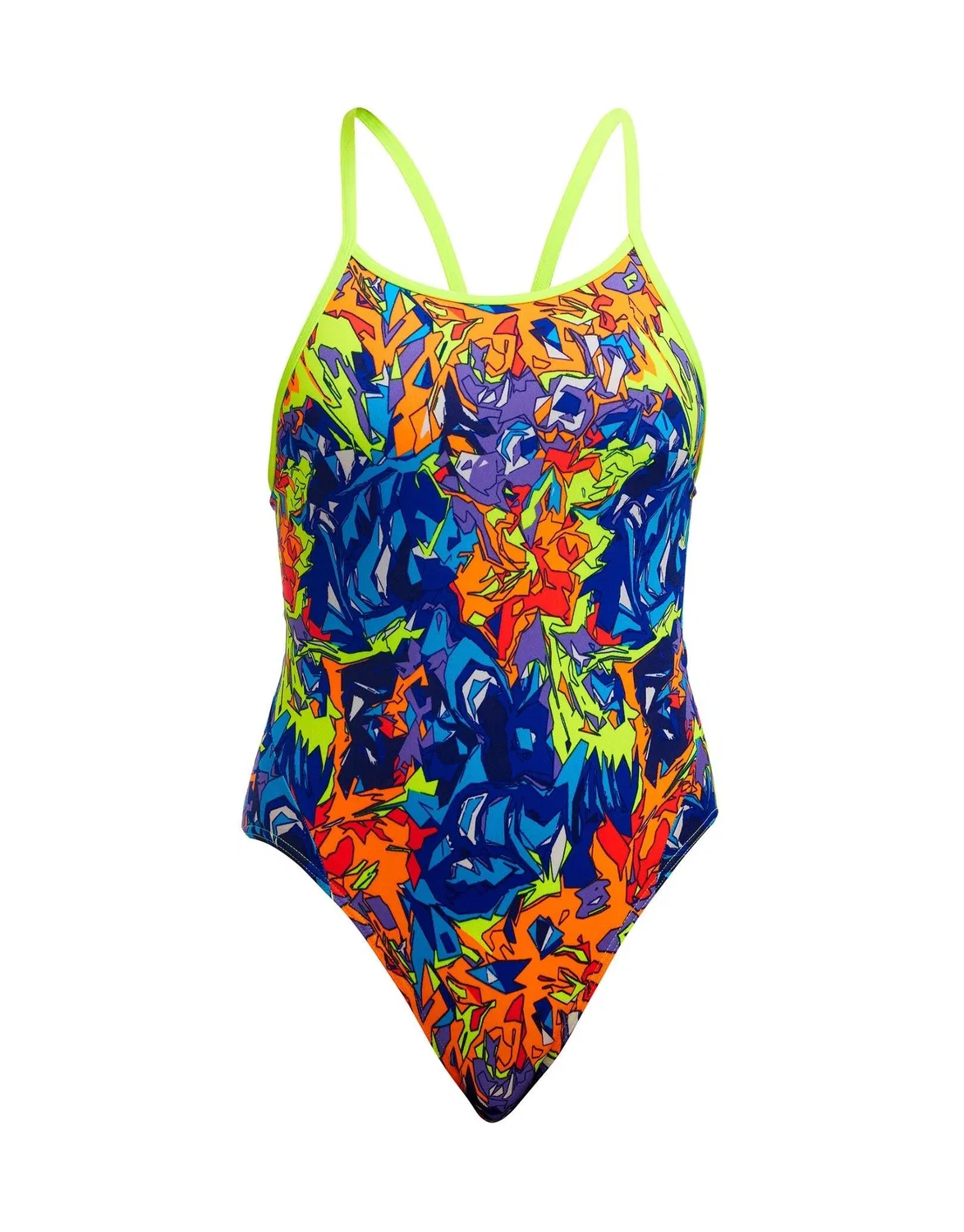 Детский тренировочный купальник Mixed Mess Funkita, Blau Gelb Orange — фото 3
