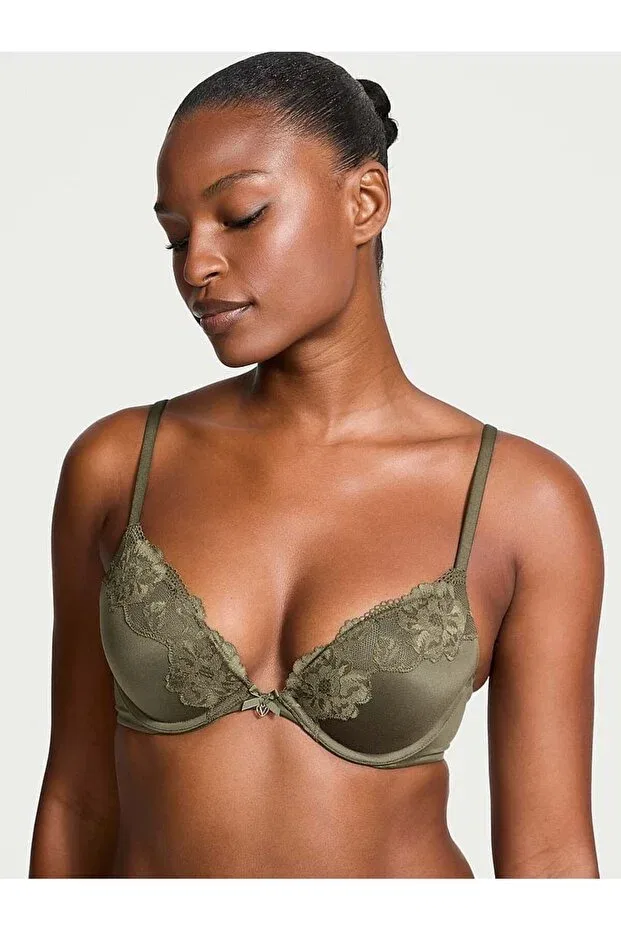 Женский кружевной бюстгальтер пуш-ап Victoria'S Secret, Khaki