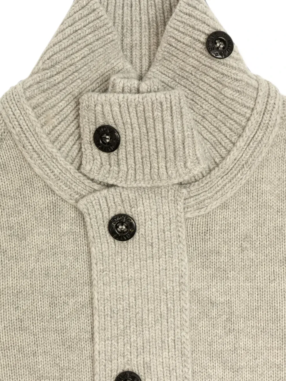 Вязаный кардиган с нашивкой-логотипом Stone Island Junior, бежевый — фото 3