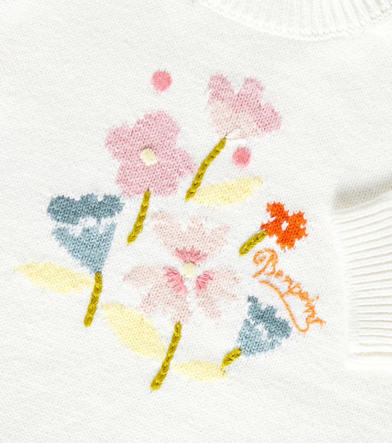 Детский свитер из хлопка и кашемира Almire Bonpoint, бежевый — фото 3