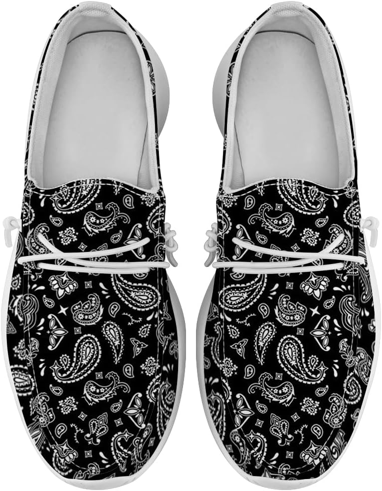 

Лоферы Quorax для женщин и мужчин, слипоны с узором пейсли, повседневная обувь, подарки для мужчин и женщин, белый/черный