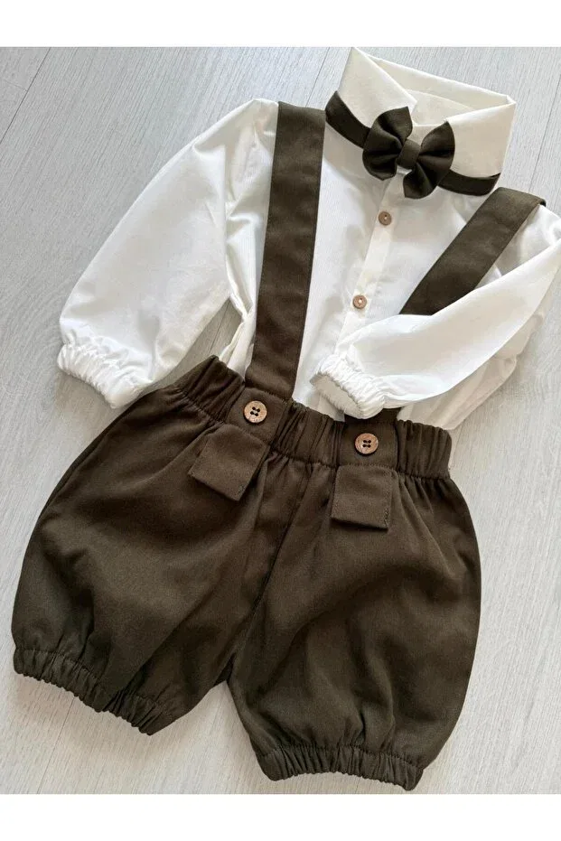 Детский комбинезон для мальчиков хлопковый Basics Ykr Design, Khaki — фото 2