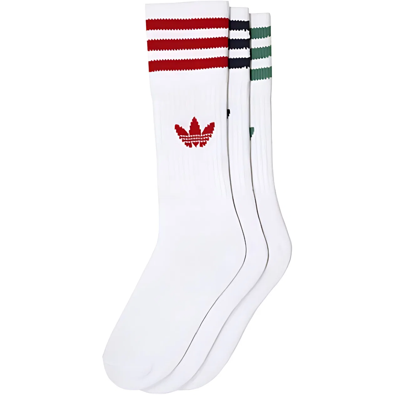 Носки Adidas Originals, 3 пары, Красный/Синий/Зеленый — фото 3