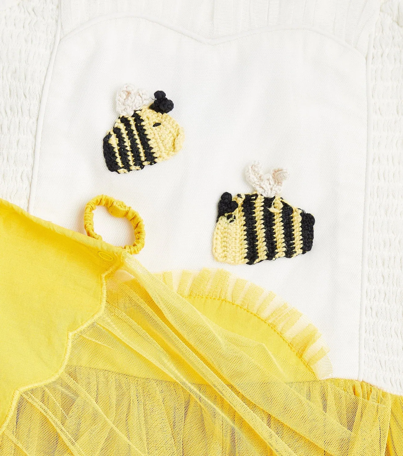 Платье из тюля с вышивкой Stella Mccartney Kids, желтый — фото 3
