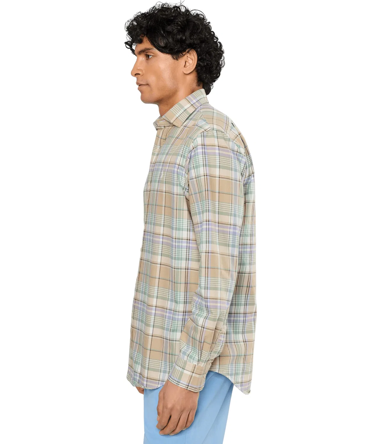 Классическая клетчатая рубашка для активного отдыха Polo Ralph Lauren, Khaki/Faded Mint Multi — фото 3