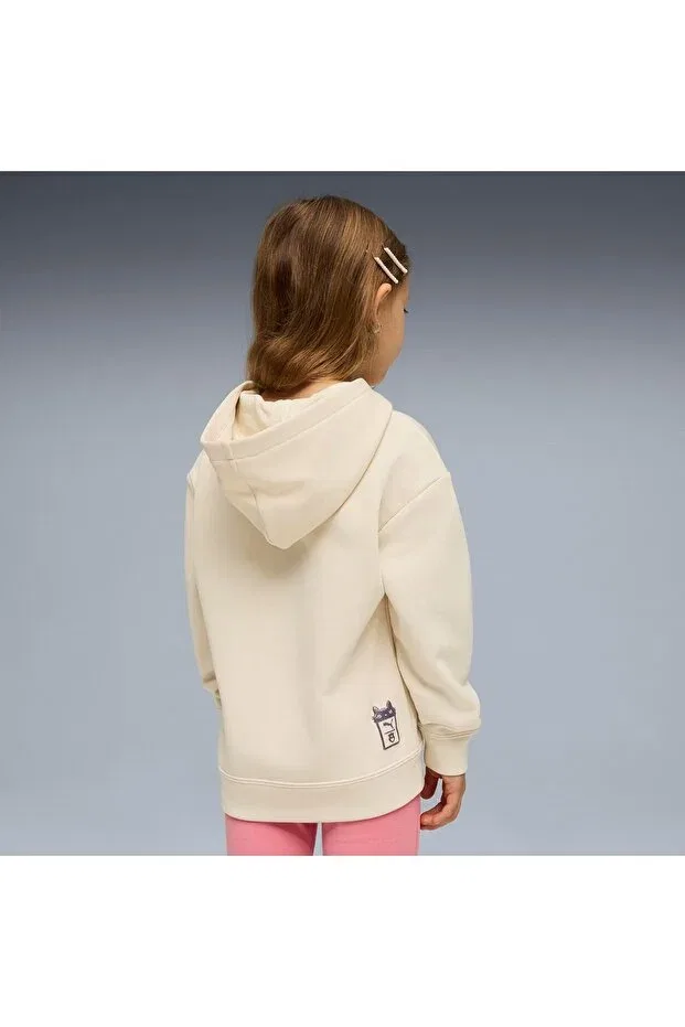 Детское худи с принтом Girls' Sweatshirt Puma, Off White — фото 4