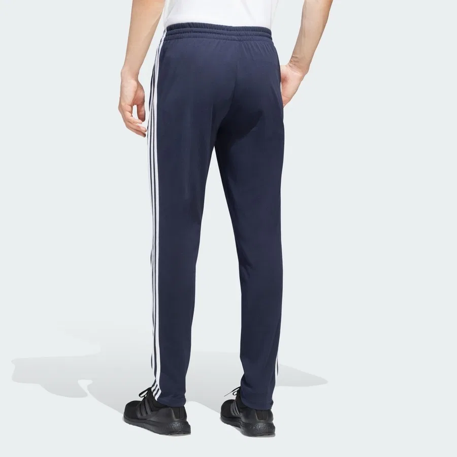 Спортивные штаны с тремя полосками Essentials Single Jersey Tapered Open Hem 3-Stripes Pants adidas, Сине-белый — фото 3