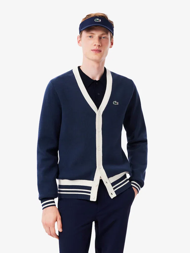 Кардиган мужской с цветной отделкой LACOSTE
