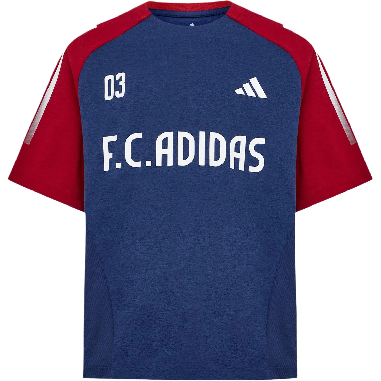 Детская быстросохнущая футболка с круглым вырезом Adidas, Technology Indigo/Victory Red