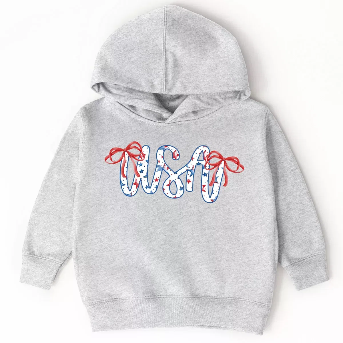 Детское худи с принтом USA Cursive Coquette The Juniper Shop, Heather Grey