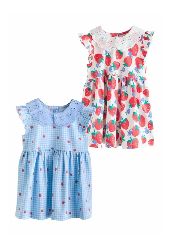 Платье трикотажное Regular fit - short sleeve 2 pack - jersey dress Next white strawberry, белый