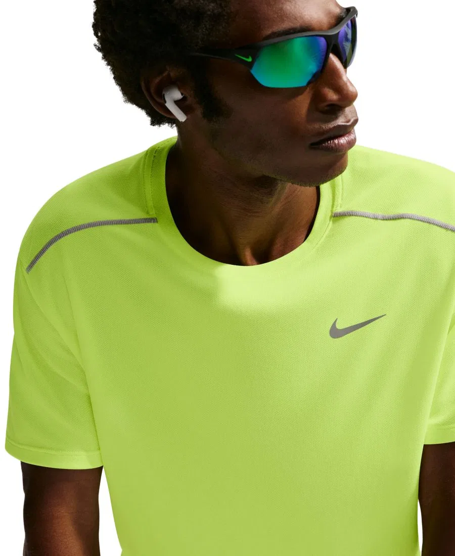 Беговая футболка Dri-FIT с круглым вырезом Miler Nike, Volt Ice Barely Volt Reflective Silver — фото 4