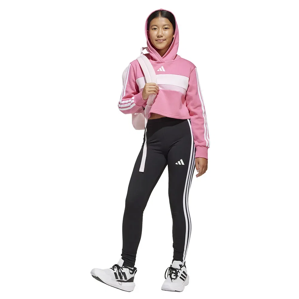 Спортивный костюм Adidas Seasonal Essentials Tiberio 3 Stripes Fleece Leggings, черный — фото 4