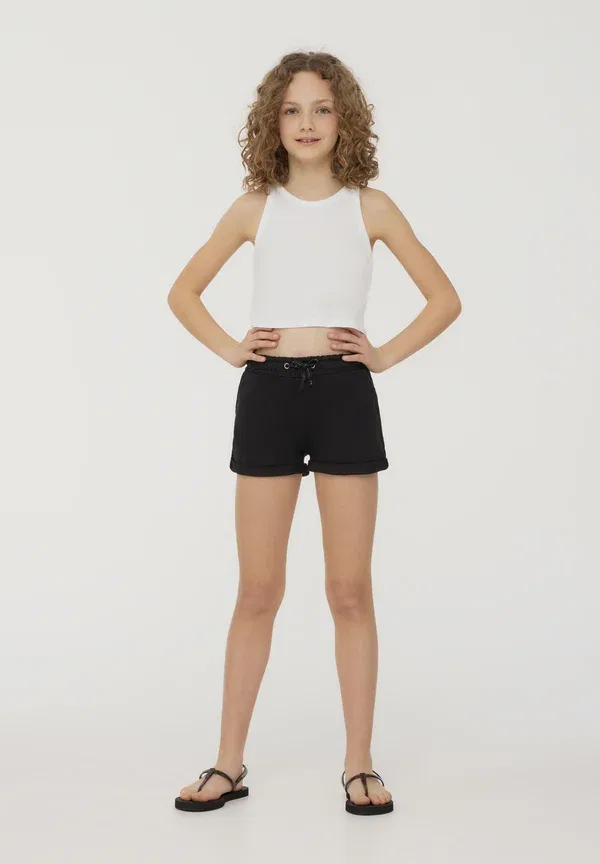 Топ, комплект из 2 штук, Crops с американской горловиной, Terranova, white, белый/черный