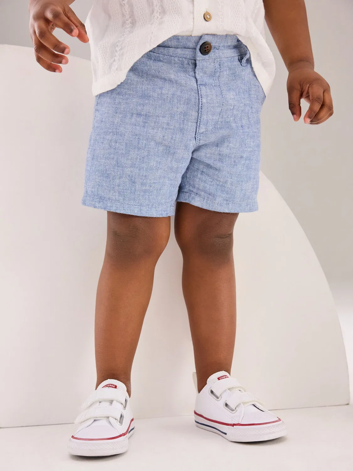 Шорты чинос из льняной смеси, Chambray Blue Next