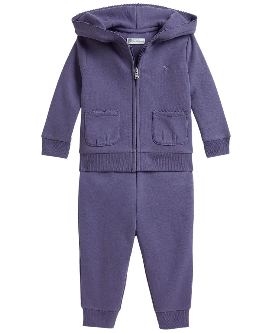 Комплект из худи и джоггеров с пикот-отделкой Polo Ralph Lauren, Summer Purple