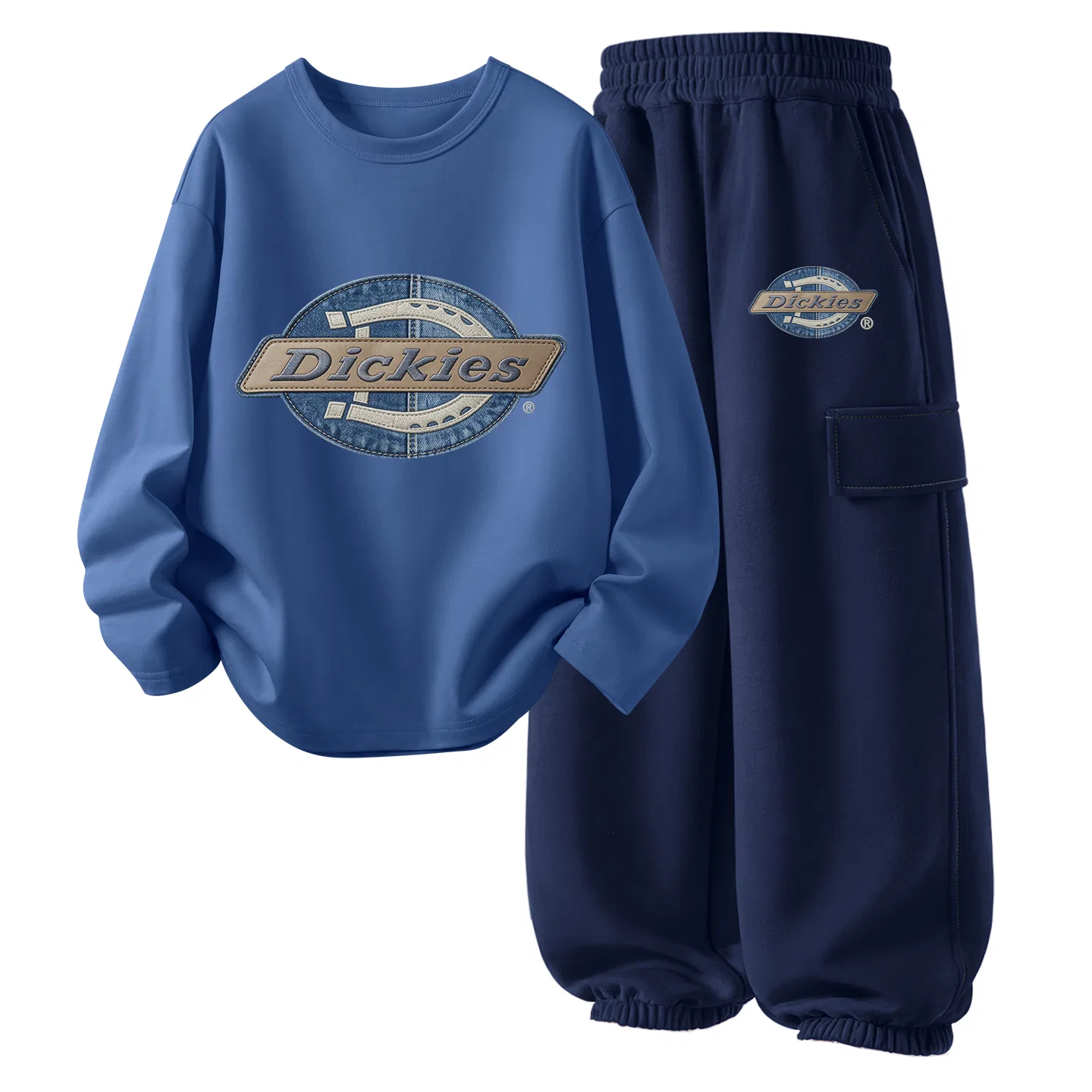 Детский комплект из футера с принтом Starry Cake Logo Dickies, Light Pink/Black — фото 3