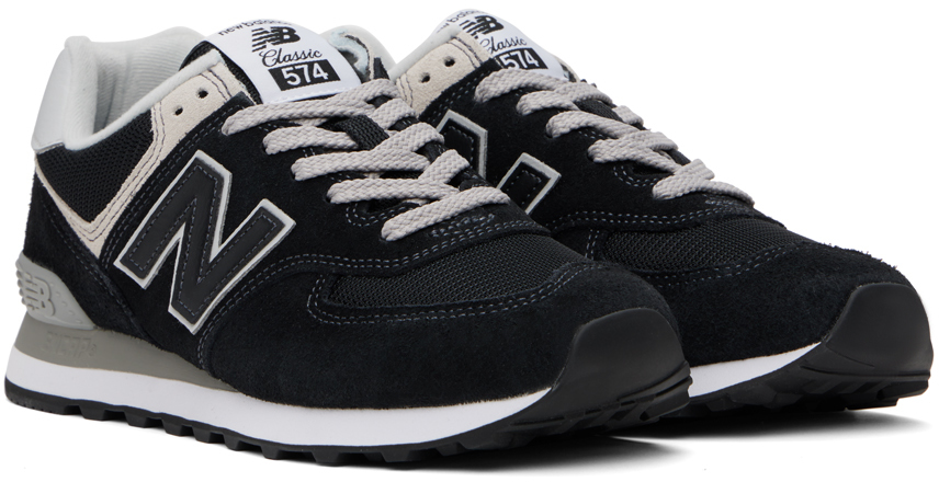 Черные кроссовки 574 Core New Balance, черный/белый — фото 4