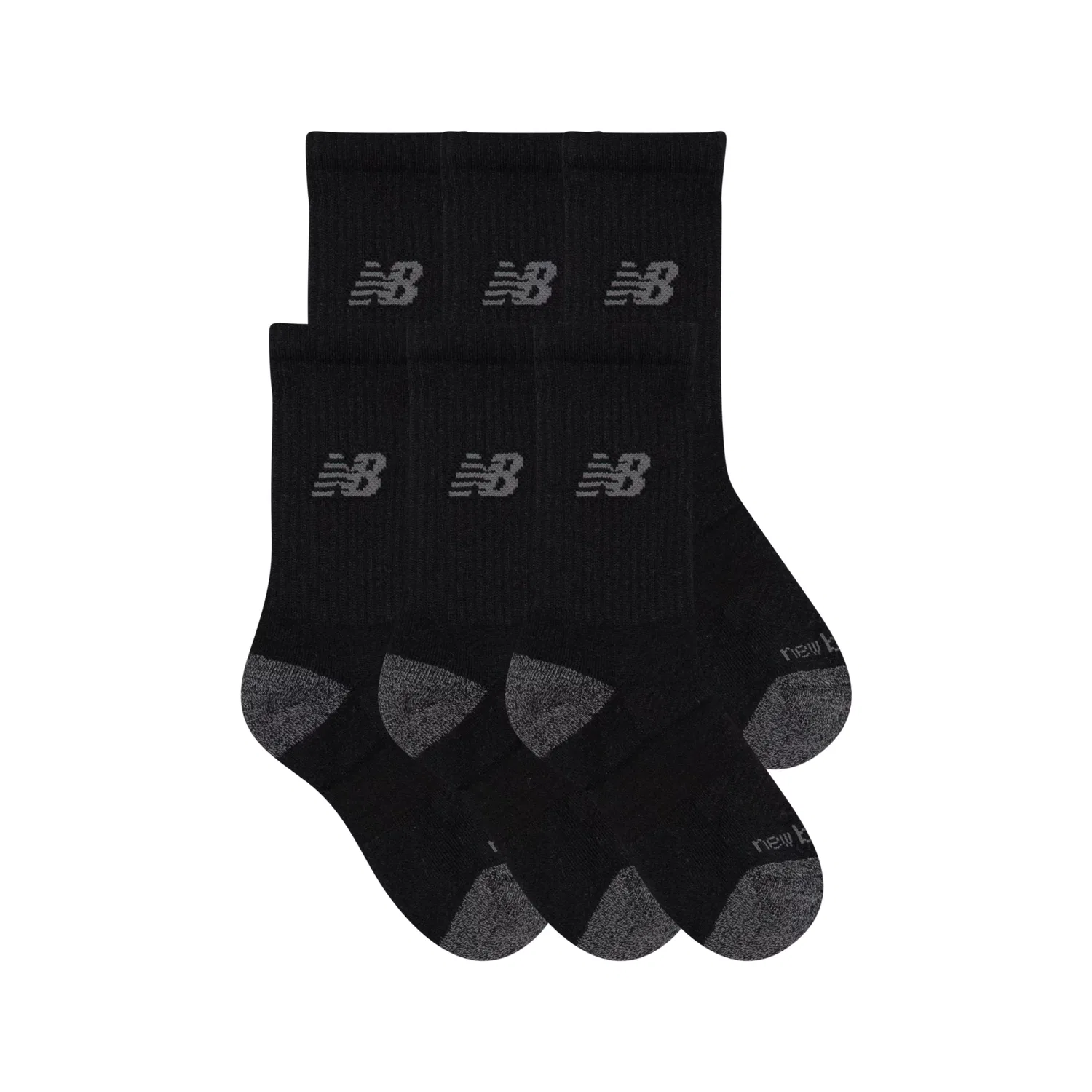 Детские спортивные носки с высоким голенищем 6 пар New Balance, Black — фото 3