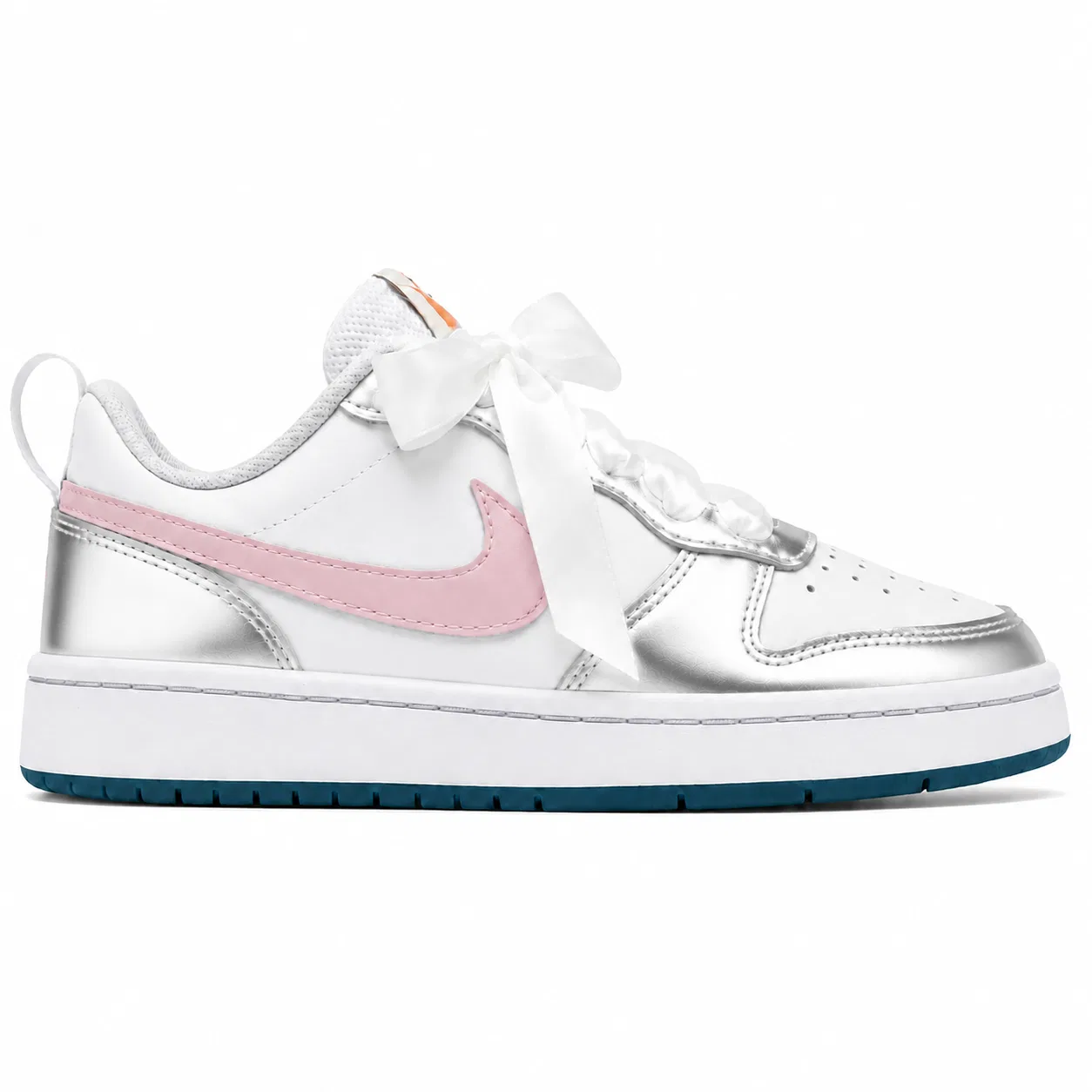 Детские кастомные кроссовки с принтом Nike Court Borough 2 Starry Sky GS, Misty Pink Silver — фото 4