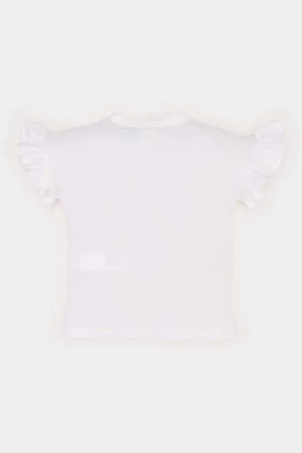 Детская футболка для девочек хлопковая Disney Princess Defacto, White-Wt34 — фото 4