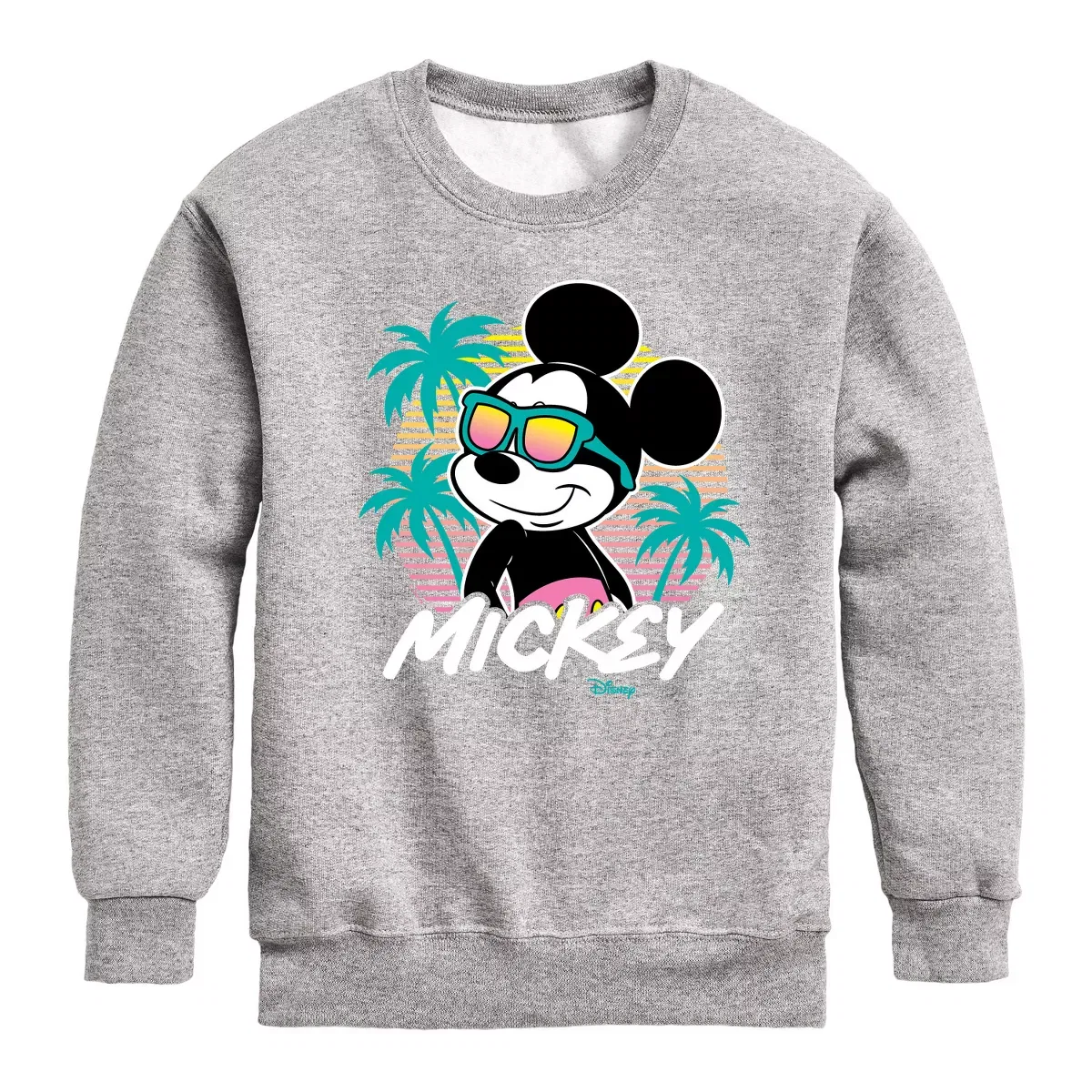 Детский свитшот с принтом Mickey Sunset Shades Disney, Athletic Heather
