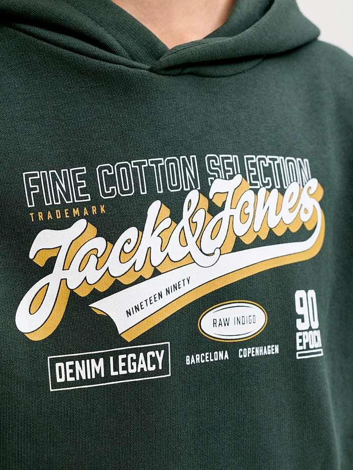 Худи с капюшоном Jack & Jones Junior, темно-зеленый — фото 4