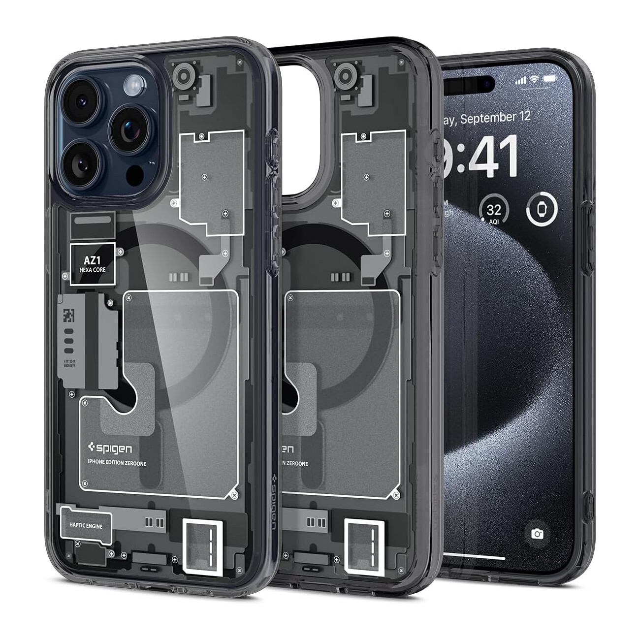 

Чехол Spigen Ultra Hybrid MagFit для iPhone 15 Pro, Zero One, Прозрачный, Чехол Spigen Ultra Hybrid MagFit для iPhone 15 Pro, Zero One