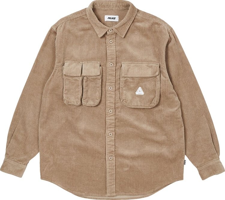 

Рубашка Palace Cargo Cord Shirt 'Stone', коричневый