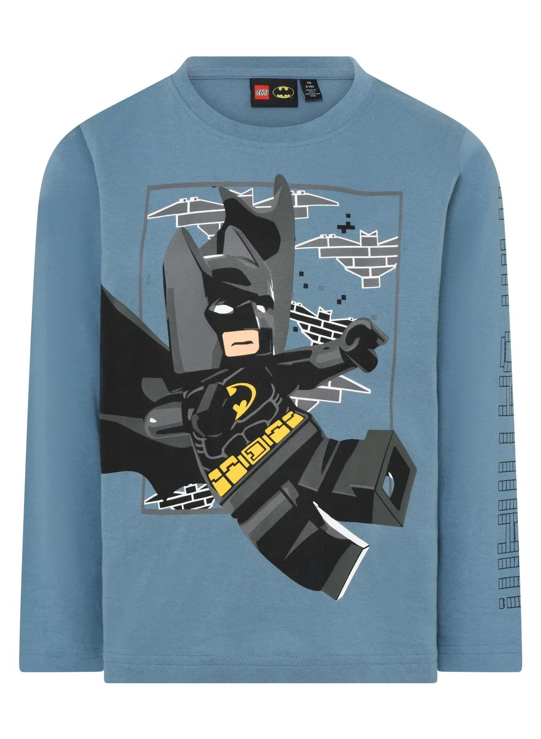 Лонгслив с графическим принтом Batman Lego, пыльно-синий — фото 2