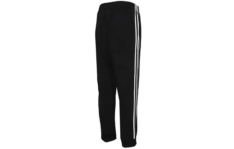 Брюки спортивные с боковыми полосками и зауженным низом Adidas, черный