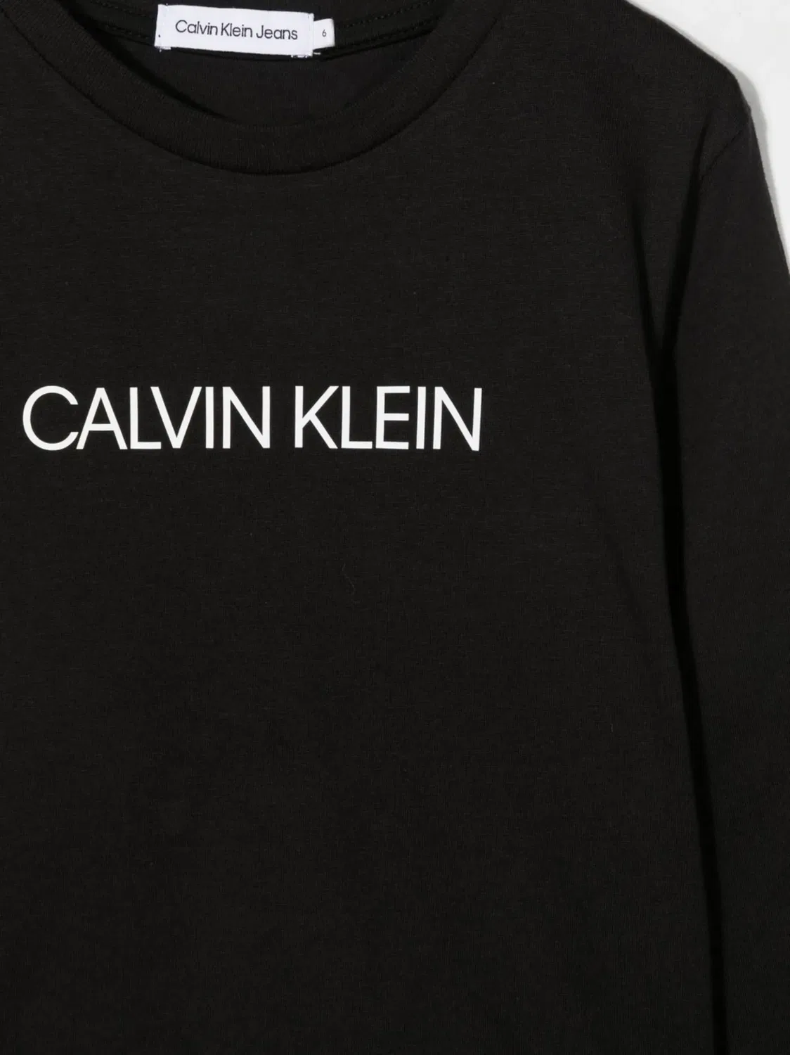 Хлопковая футболка с логотипом Calvin Klein, черный — фото 2