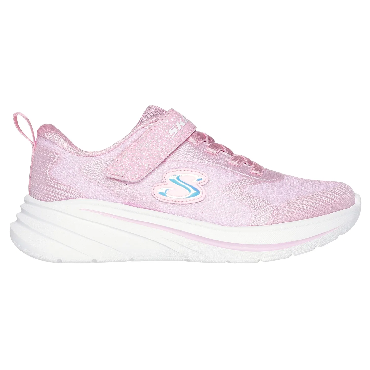 Детские текстильные кроссовки с блестками WAVE 92 Skechers, Light Pink Combo — фото 4