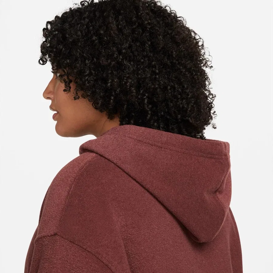 Женский свитшот с капюшоном Regular Fit Nike Sportswear Essentials Plush Hoodie, Бежевый — фото 4