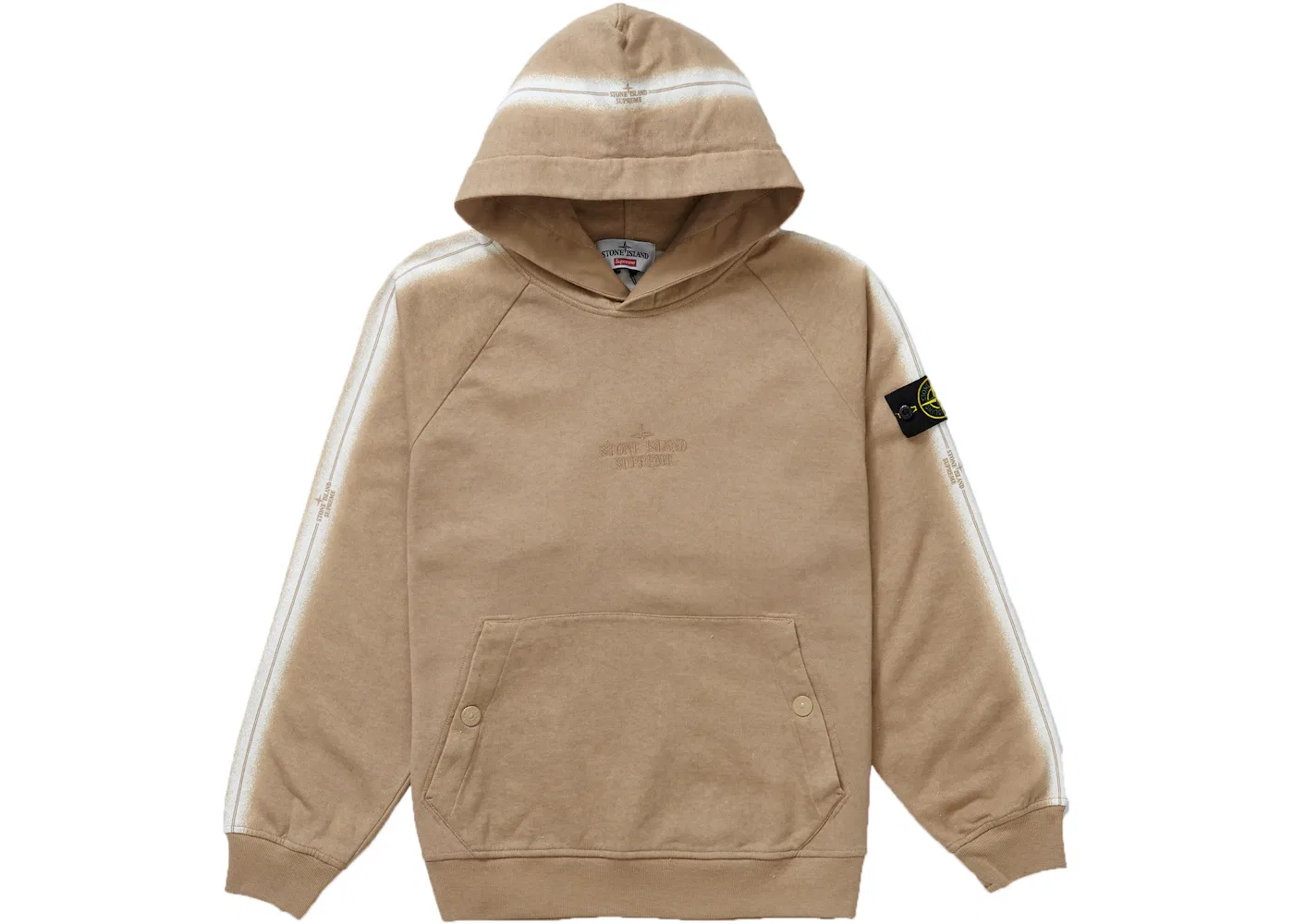 Мужской худи с принтом Supreme Stone Island Stripe, Tan