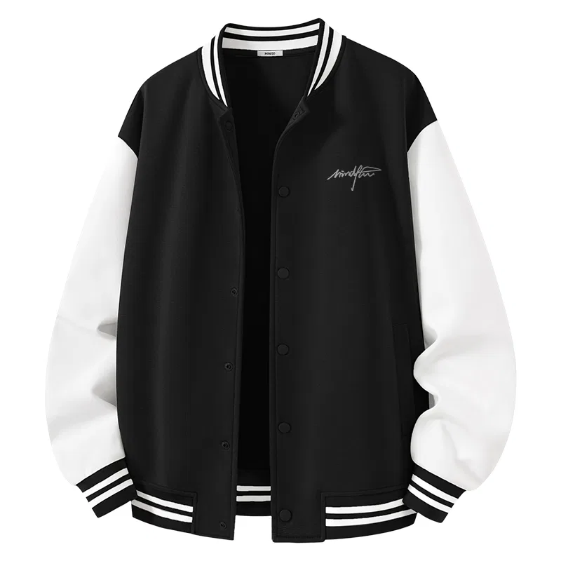 Детская бейсбольная куртка MINISO, Цвет: Spring Fall Cotton-Like Air Layer Black