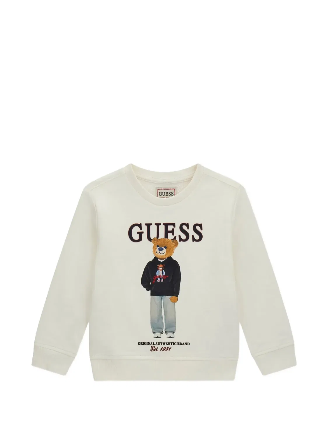 Свитер с принтом и логотипом Guess Kids, нейтральные цвета
