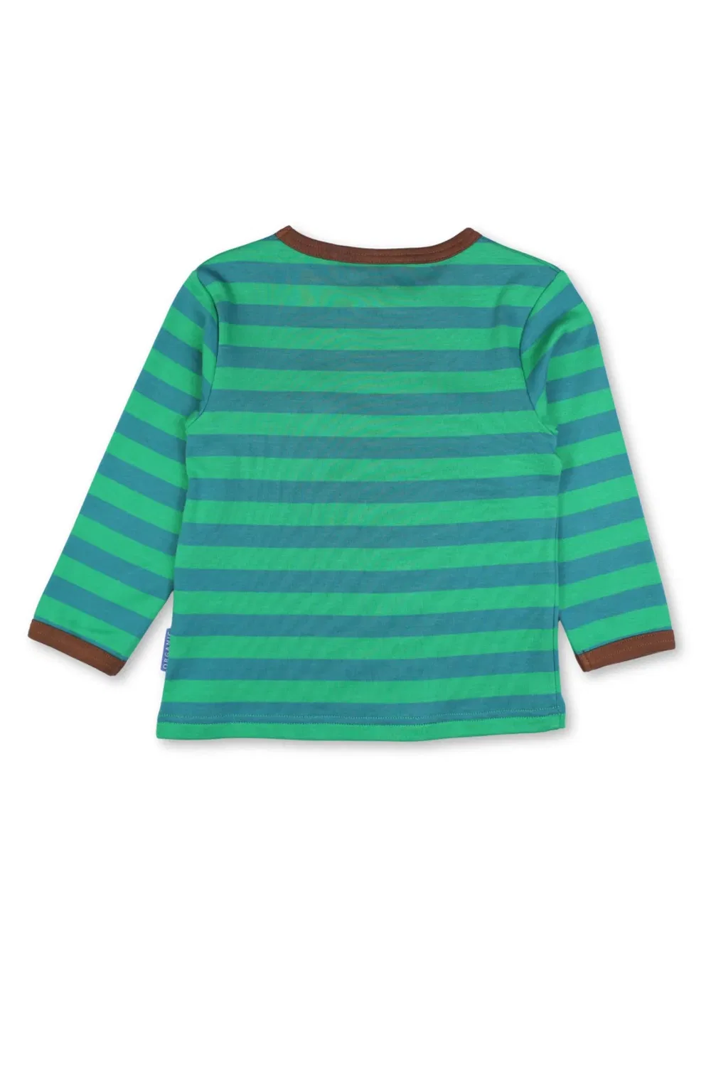 Детская футболка с длинным рукавом с аппликацией Bear Pocket Toby Tiger, Green — фото 3